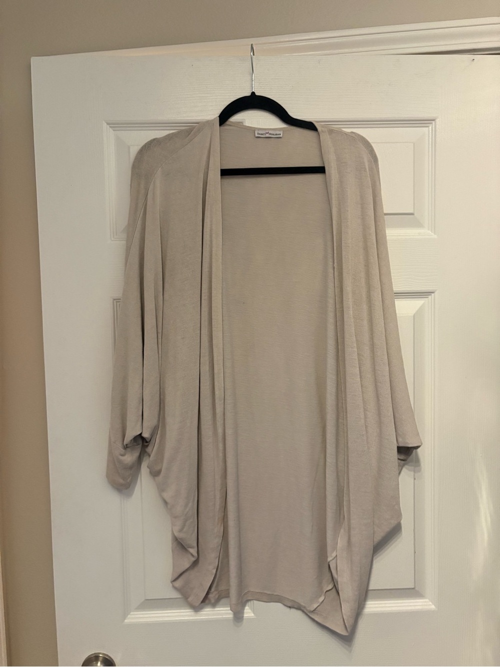 Dainty Hooligan Light Beige Draped Open-Front Cardigan